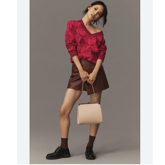 NWT Anthropologie English Factory Checkered Heart Sweater size L - Picture 7 of 12